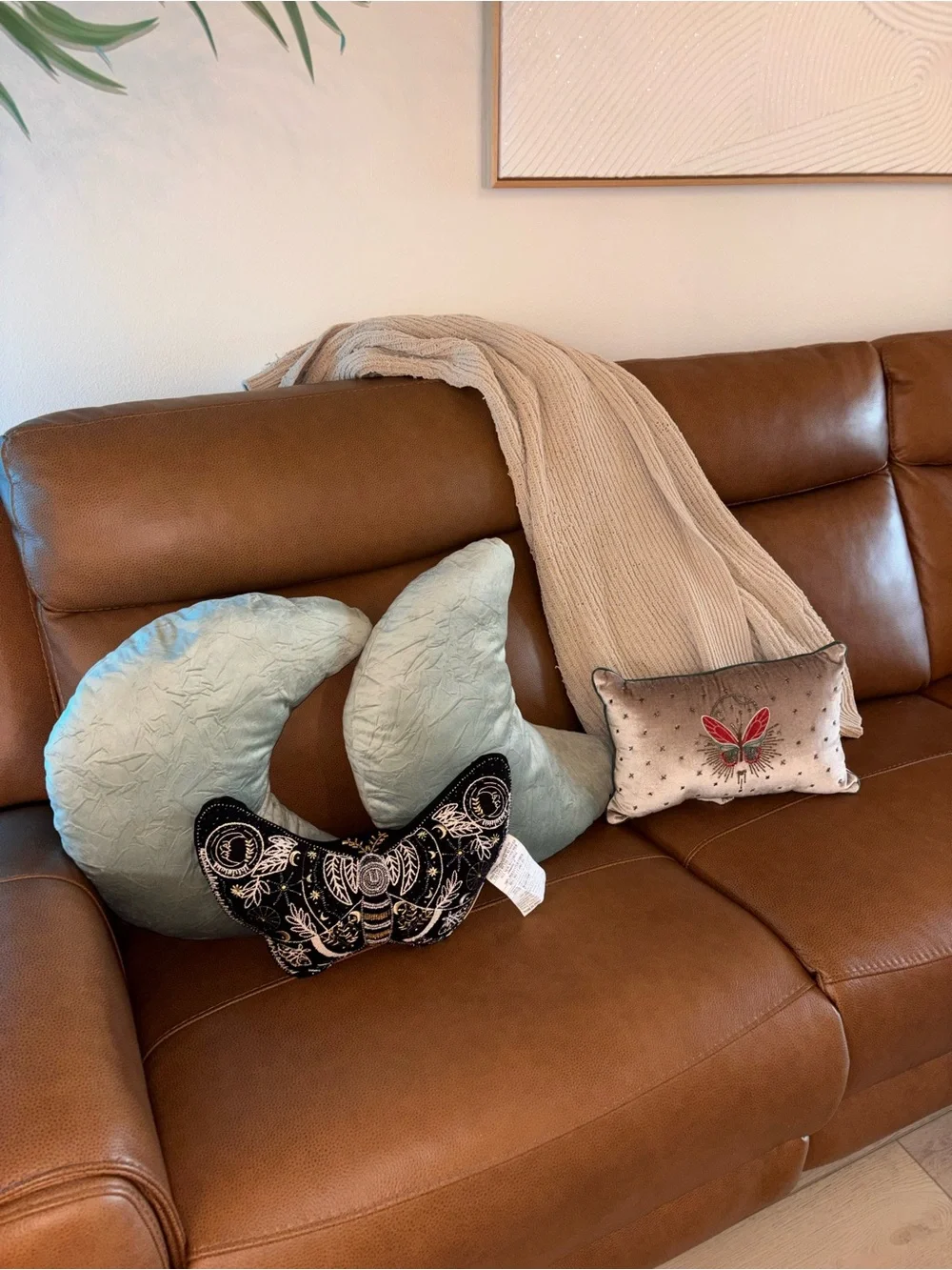 World Market Celestial Pillow Set + Velvet Moon Pillows